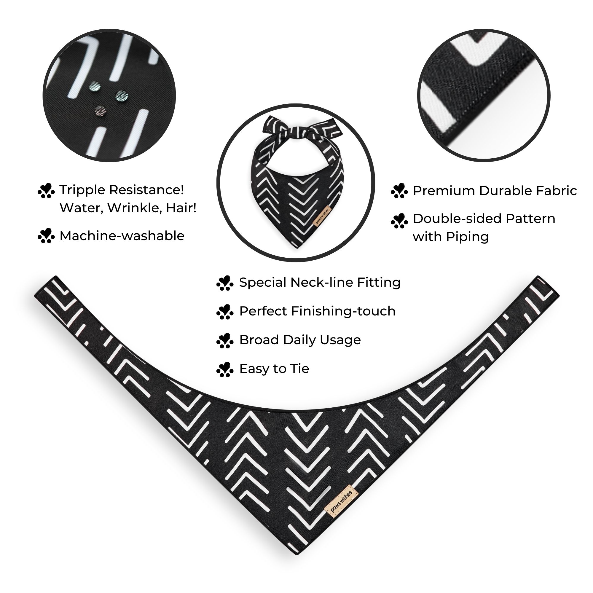 Dog Bandana African Mudcloth Arrow