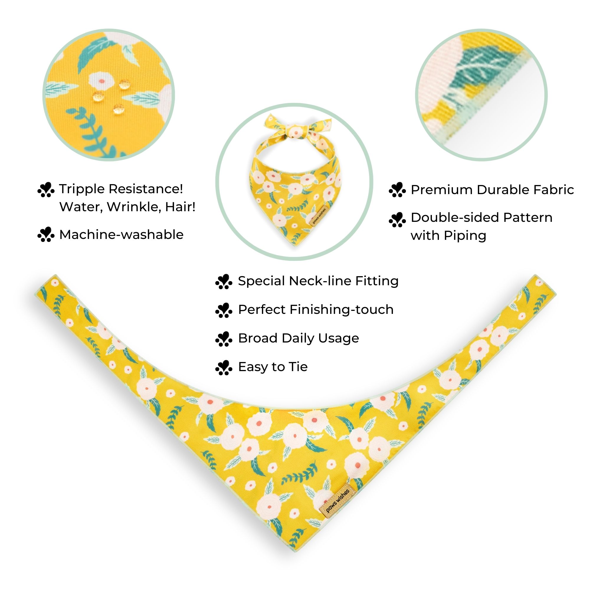 Dog Bandana Blossom in Yellow