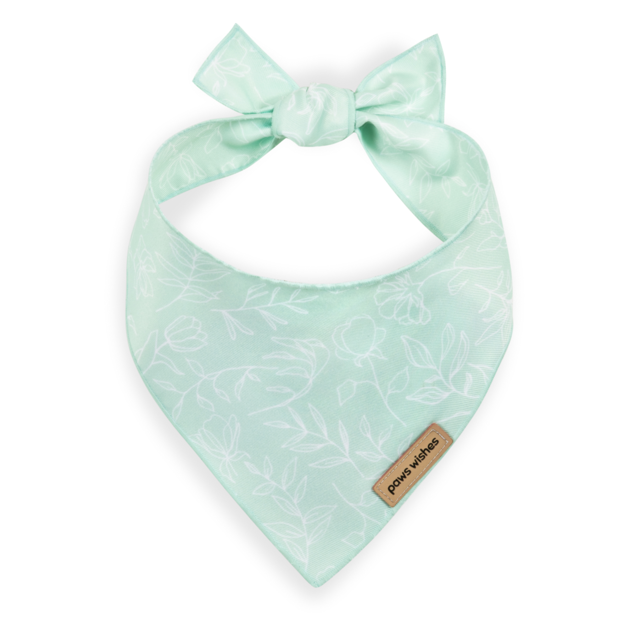 Dog Bandana Leaves in Green