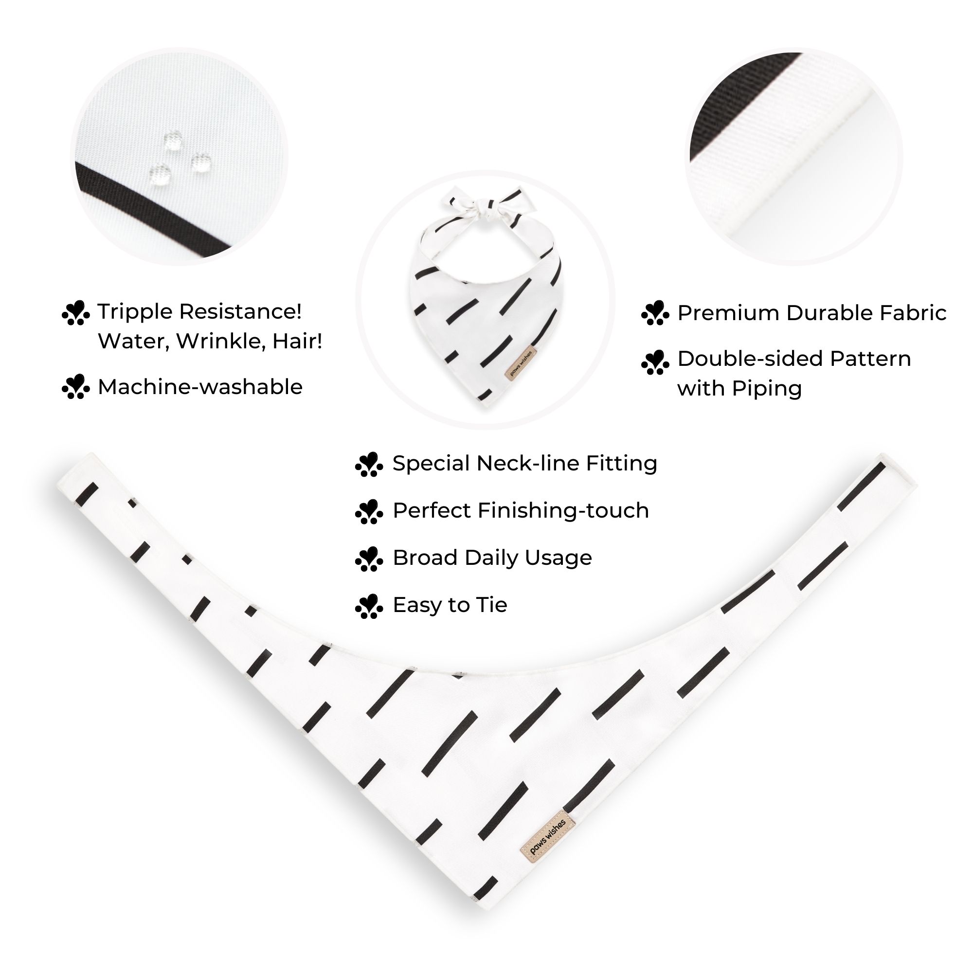 Dog Bandana African Mudcloth Modern Boho Dashes