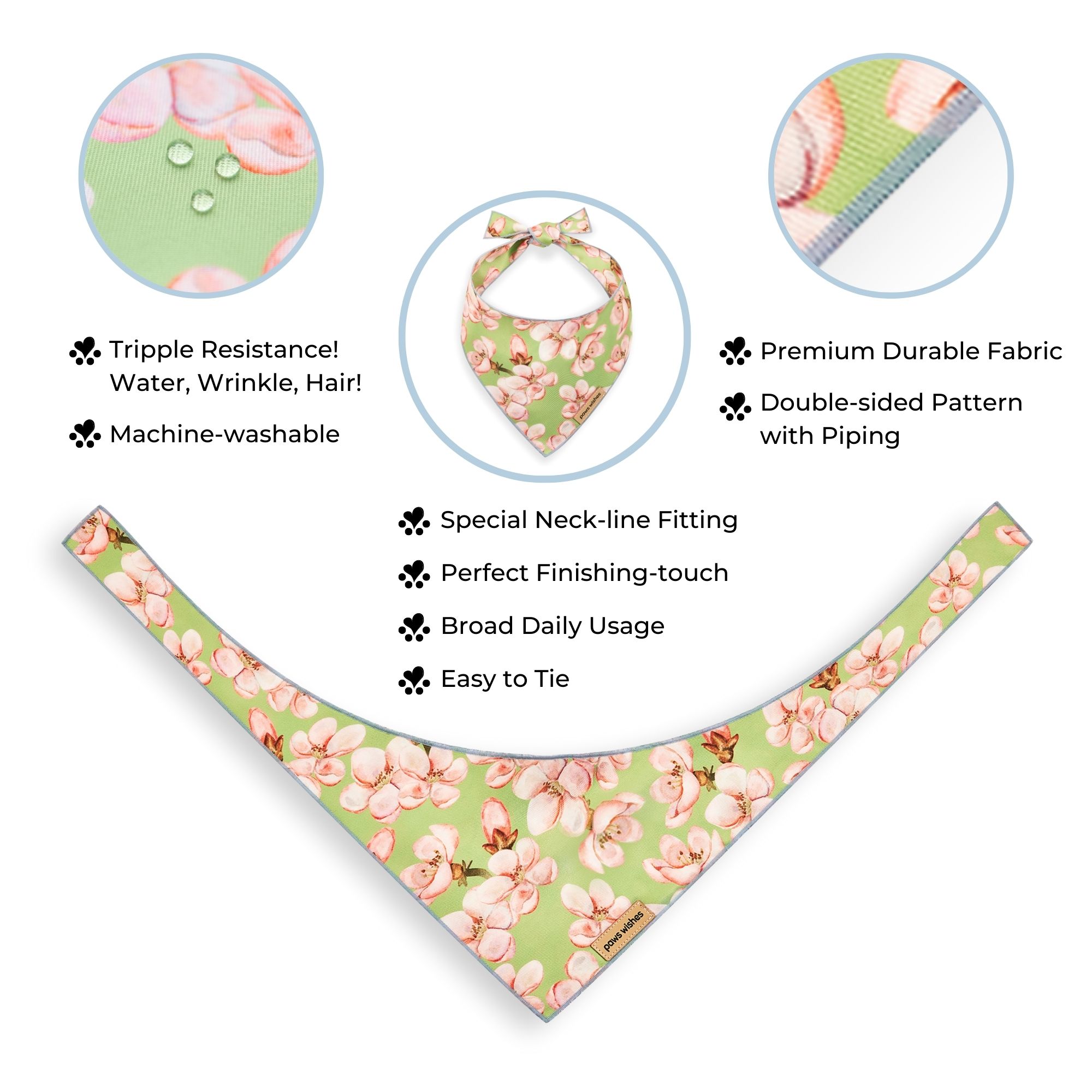 Dog Bandana Peach Blossom