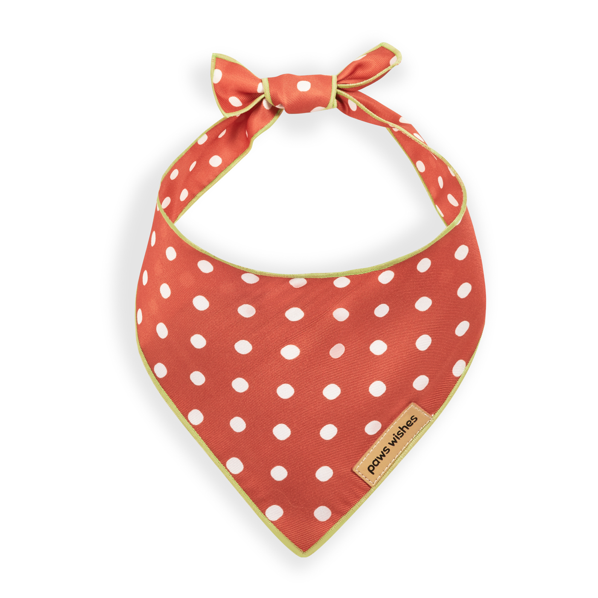 Dog Bandana White Red Dots