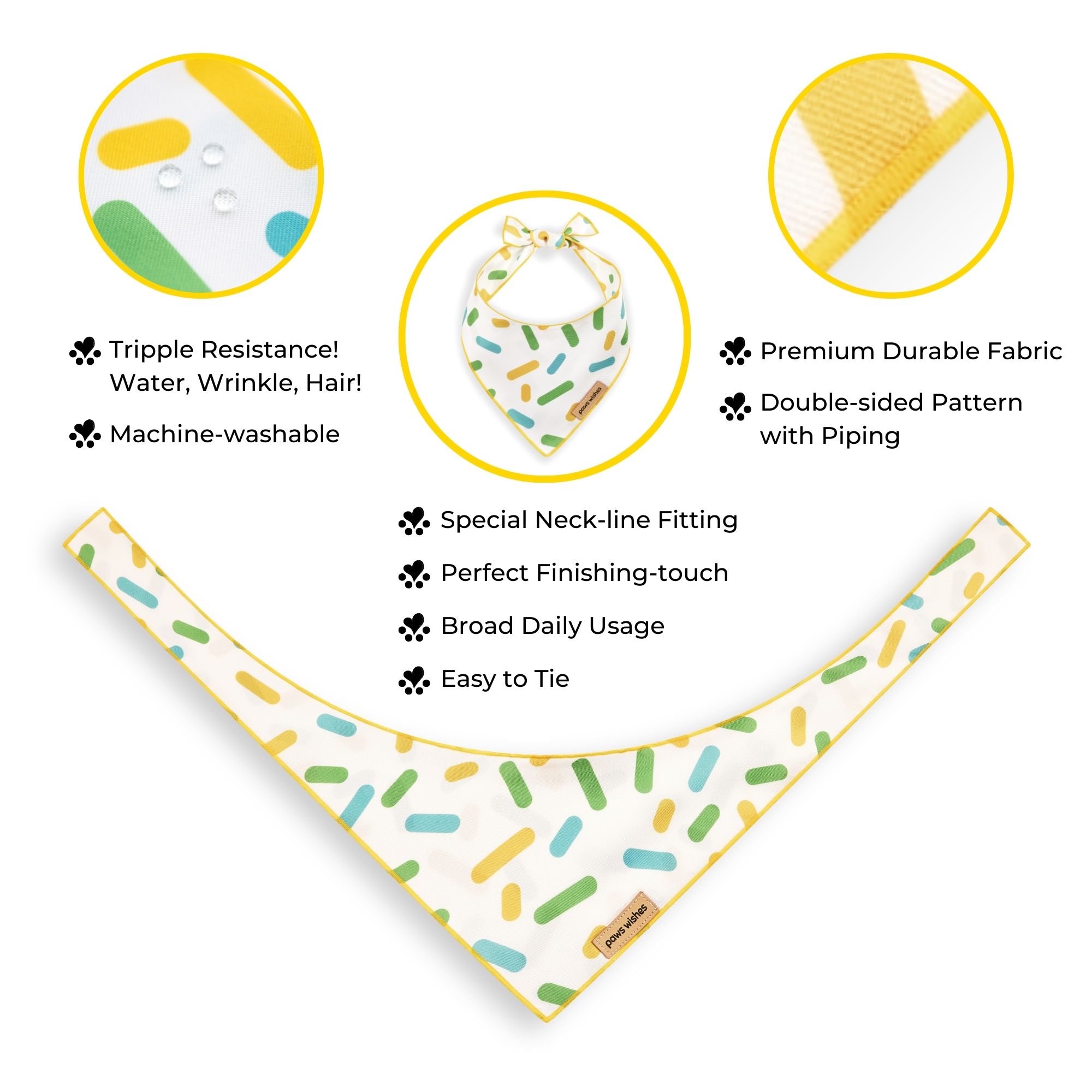 Dog Bandana Lemon Candy