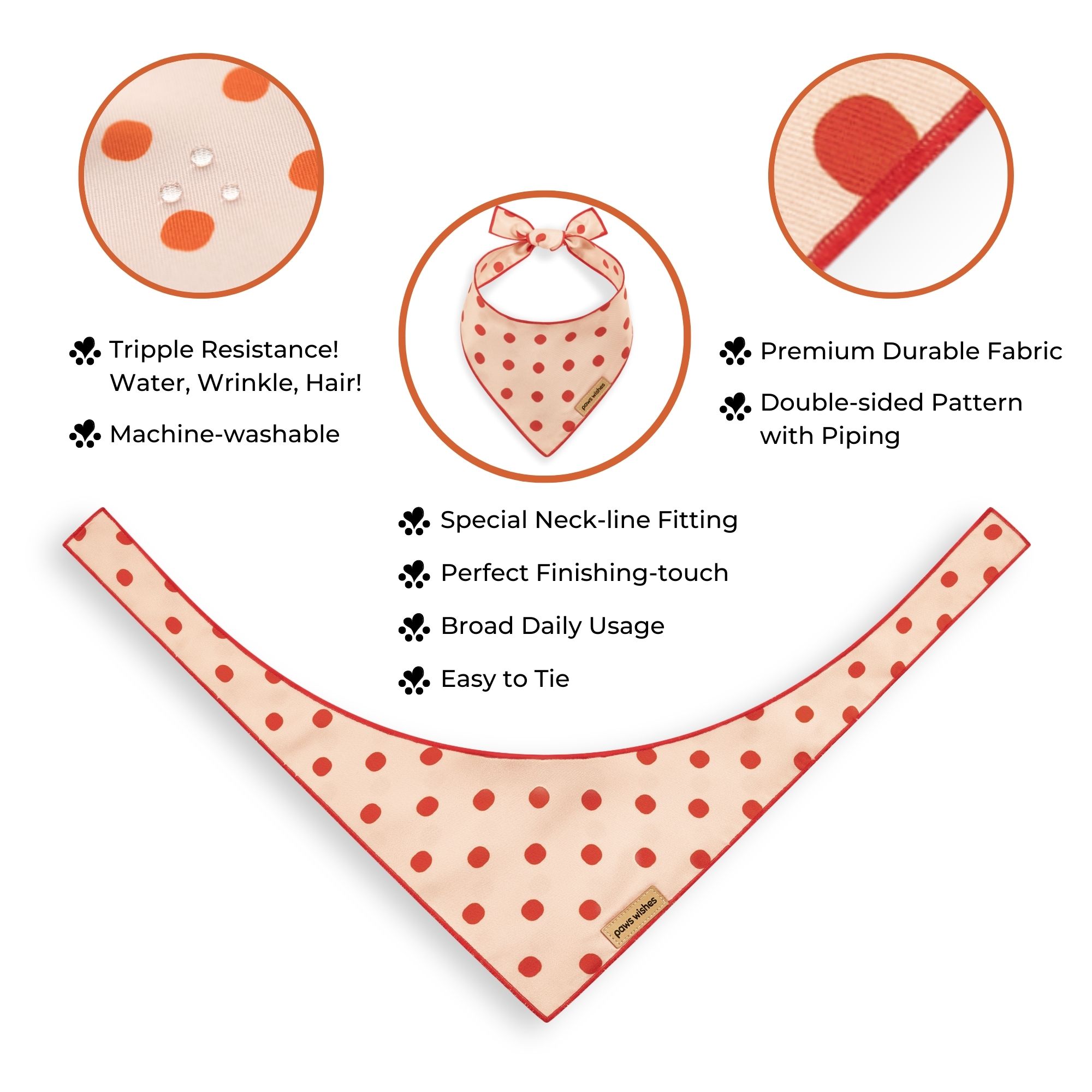 Dog Bandana Vintage Dots