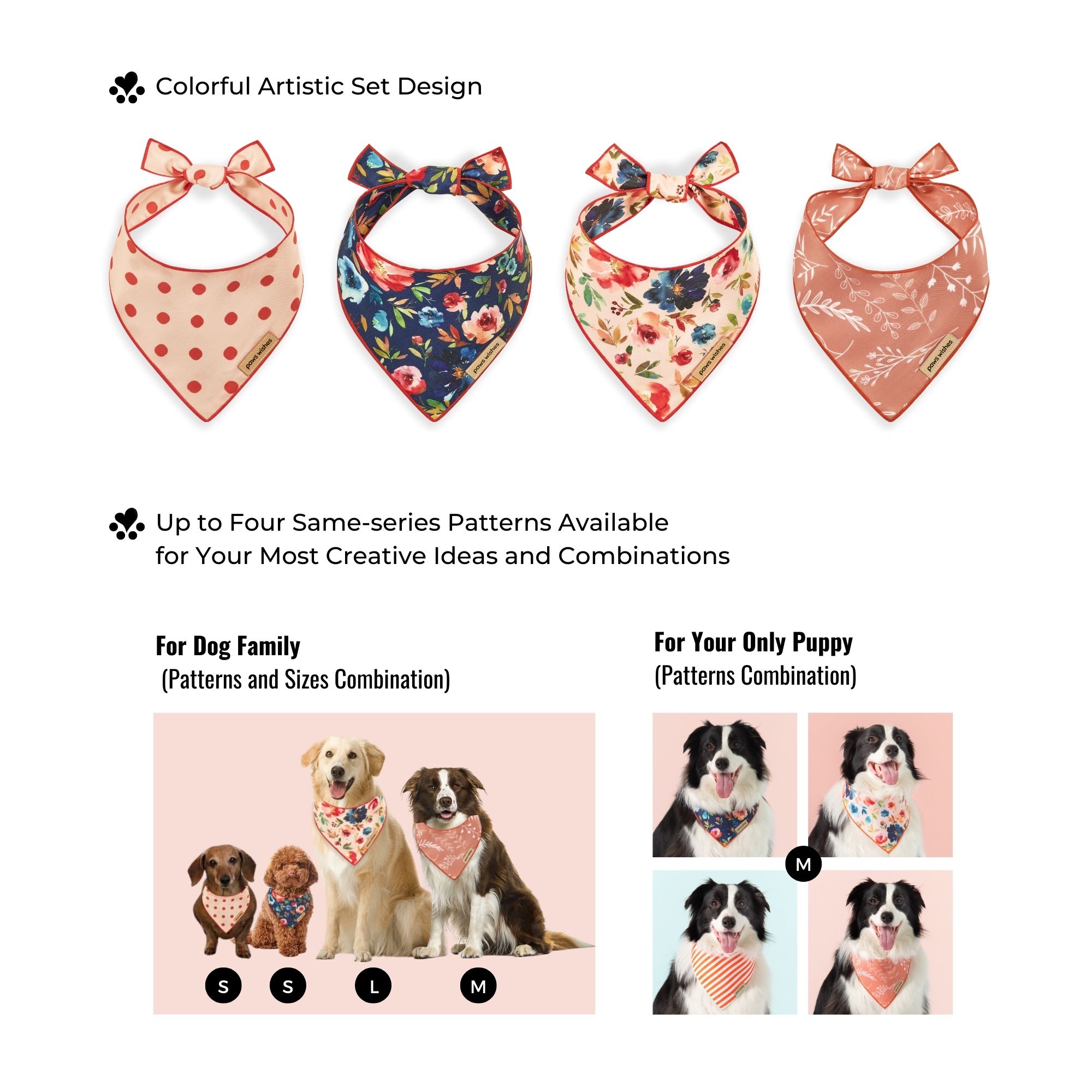 Dog Bandana Blossom in Coral