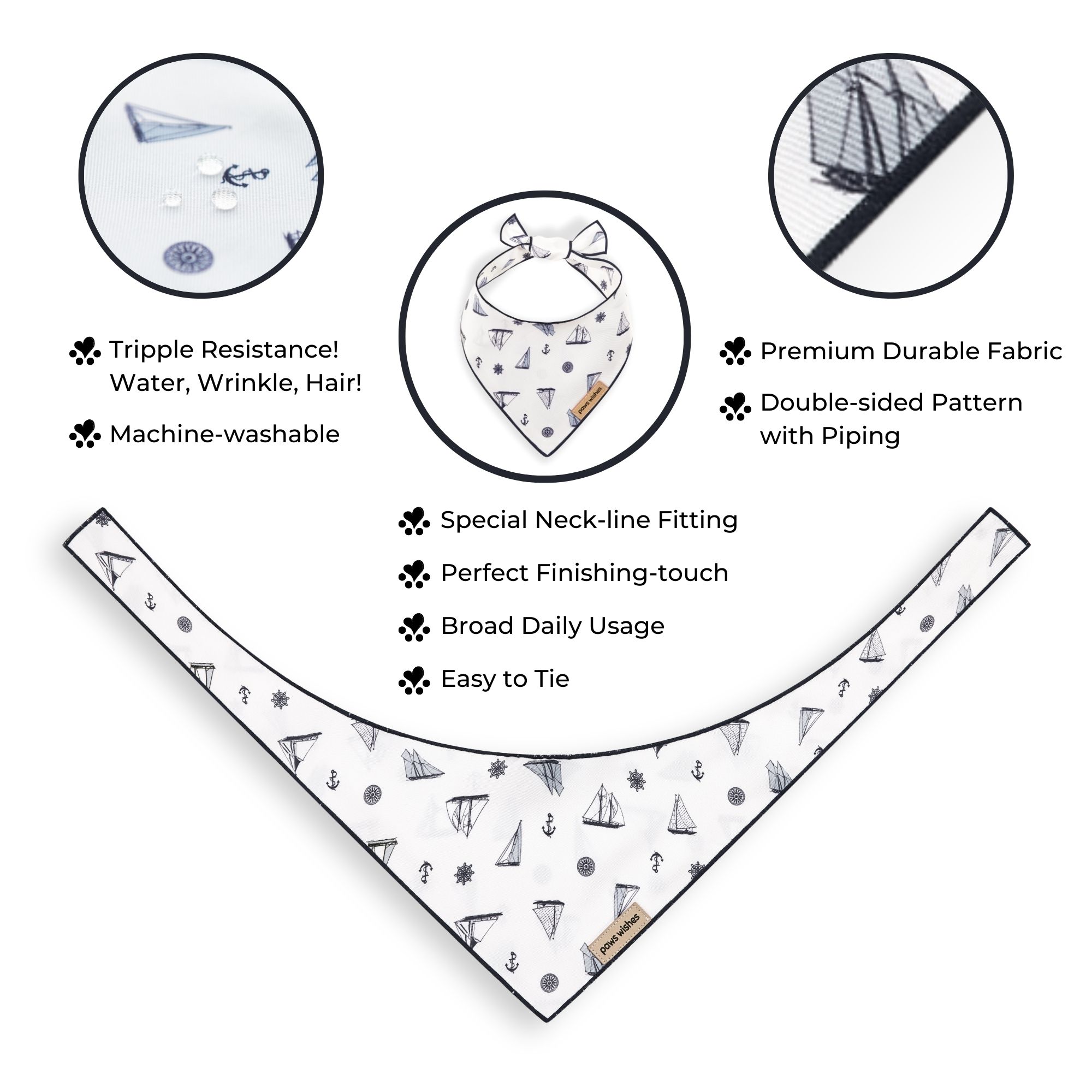 Dog Bandana Sailboat