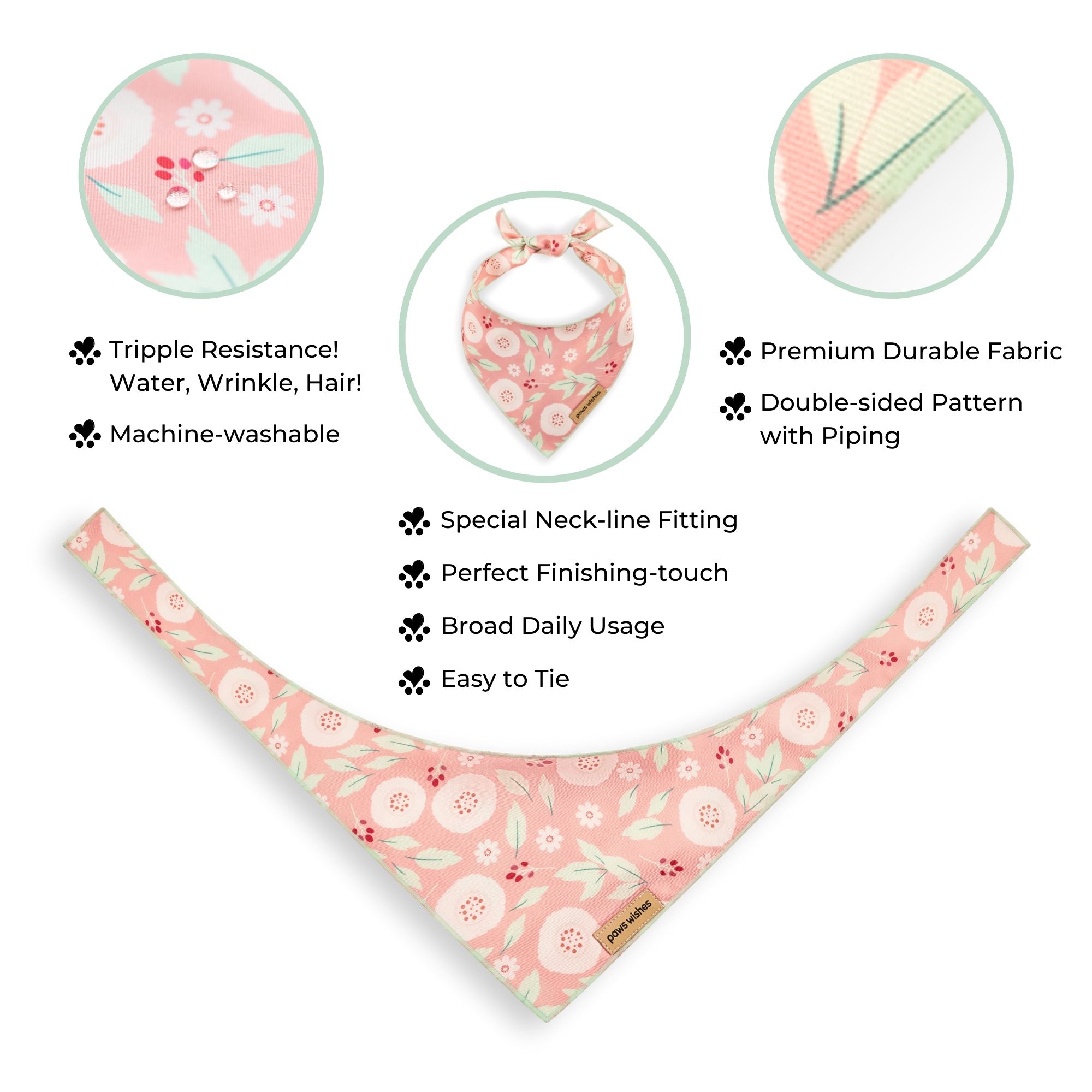 Dog Bandana Blossom in Pink