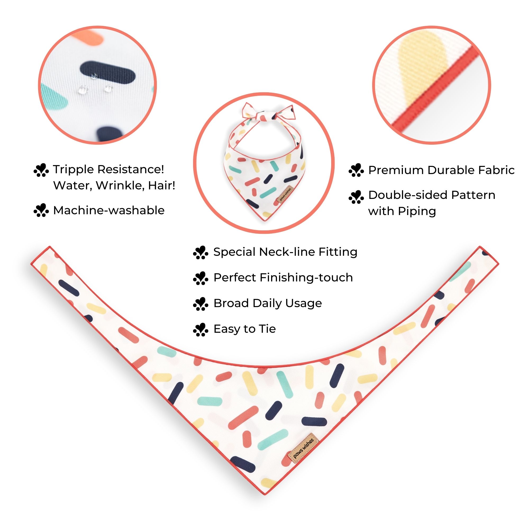 Dog Bandana Rainbow Sprinkles