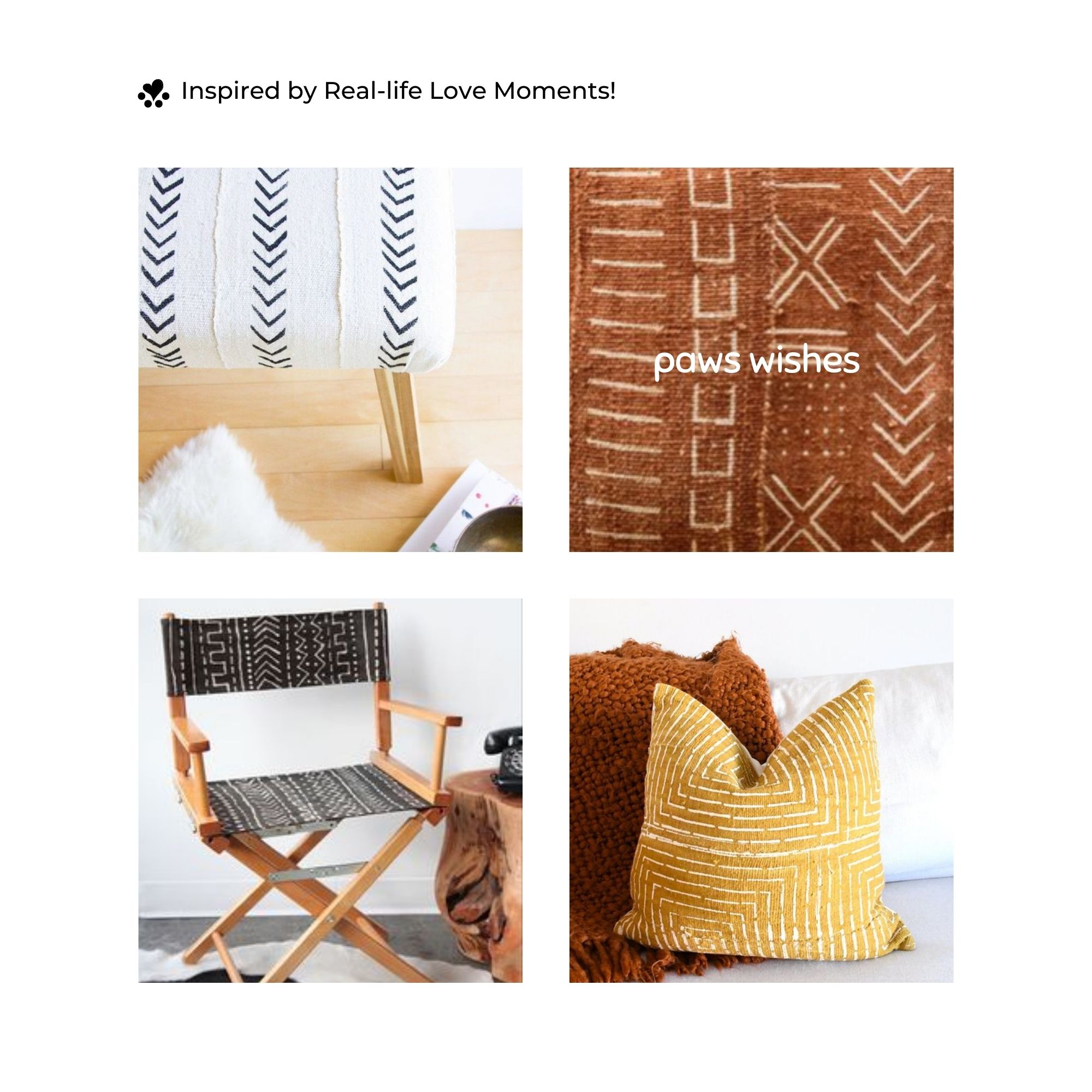 Dog Bandana African Mudcloth Modern Boho Dashes