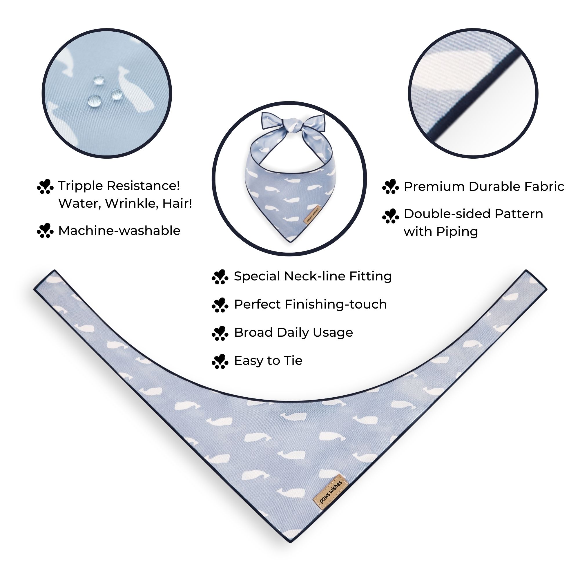 Dog Bandana Little Whale