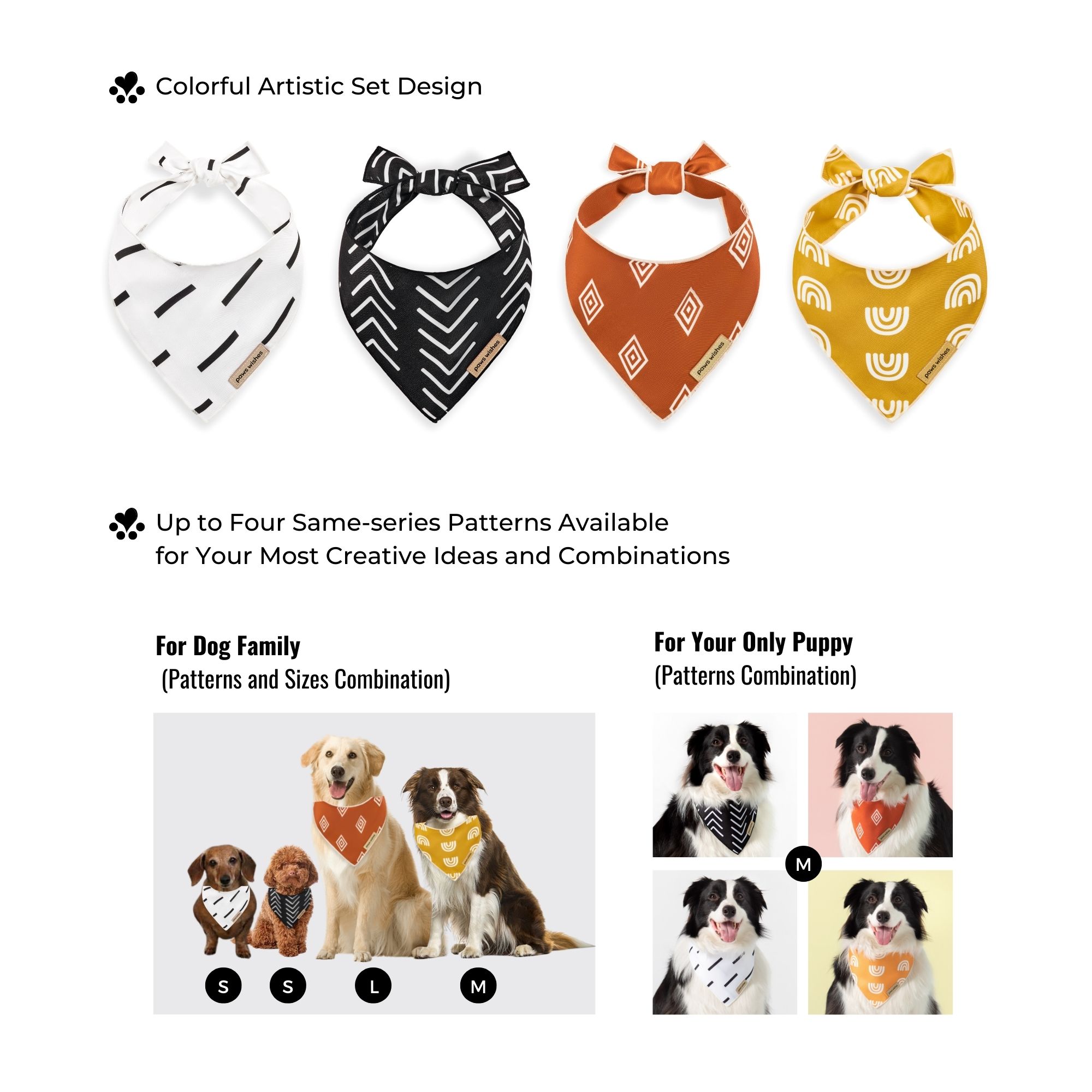 Dog Bandana African Mudcloth Rainbow