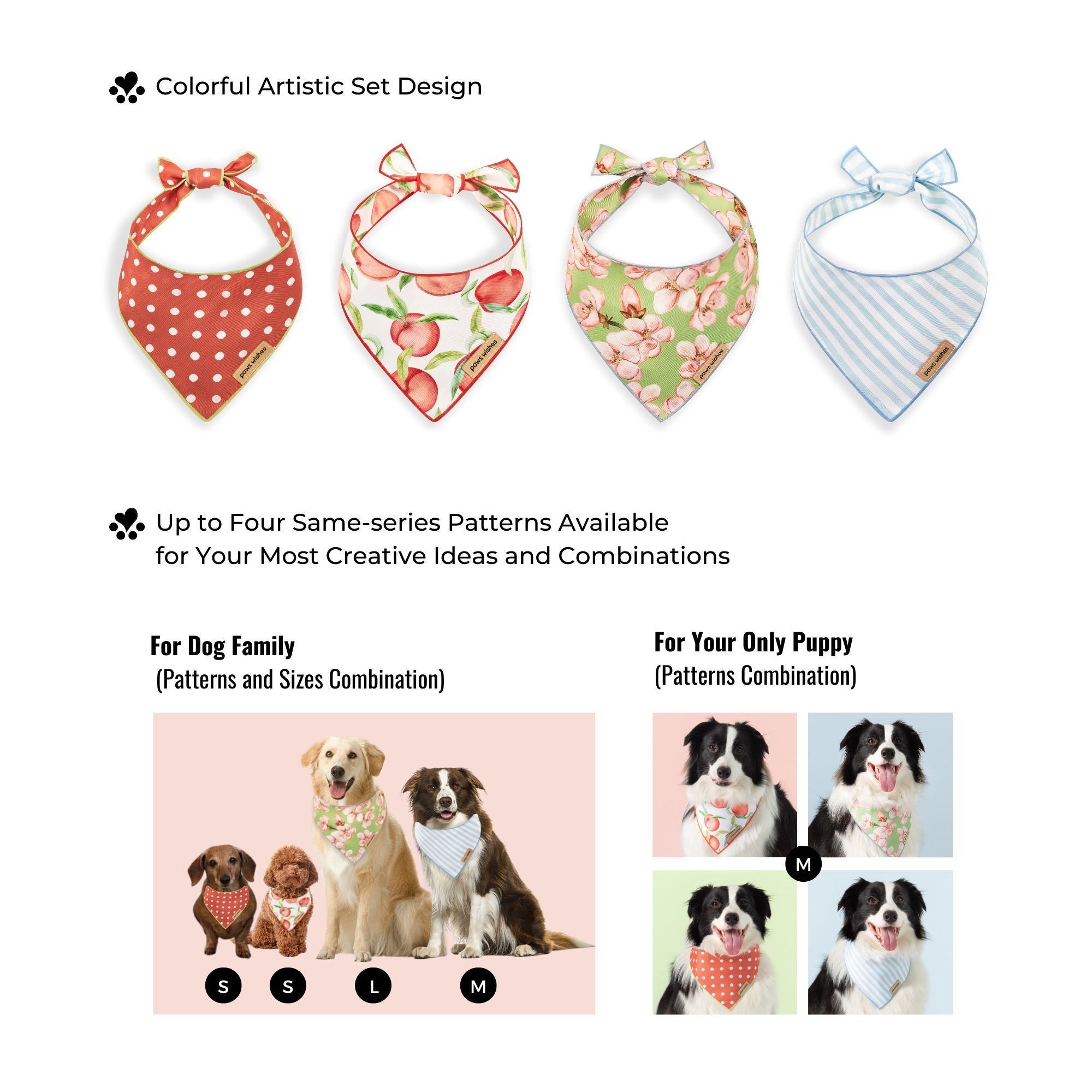 Dog Bandana White Red Dots