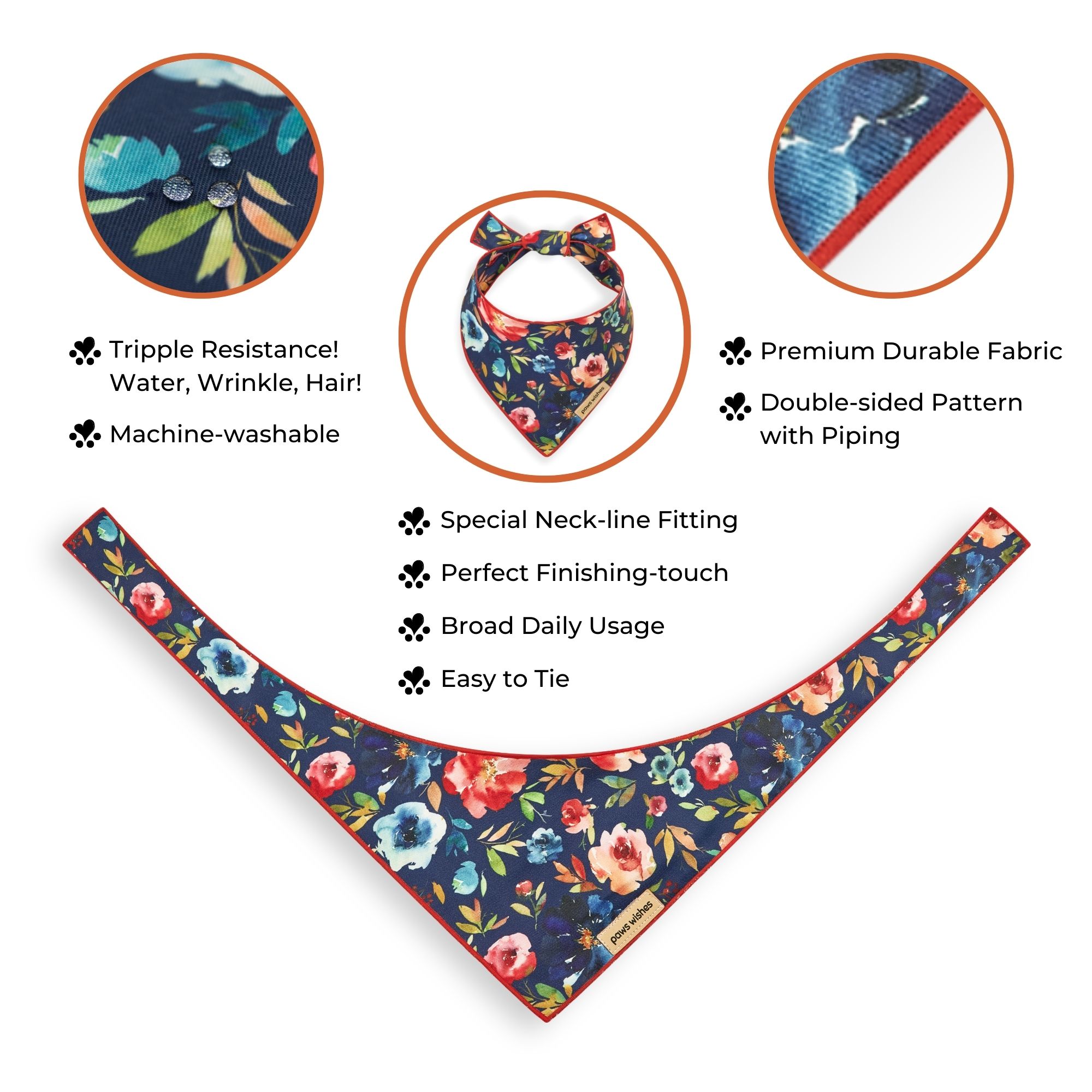 Dog Bandana Blossom in Blue