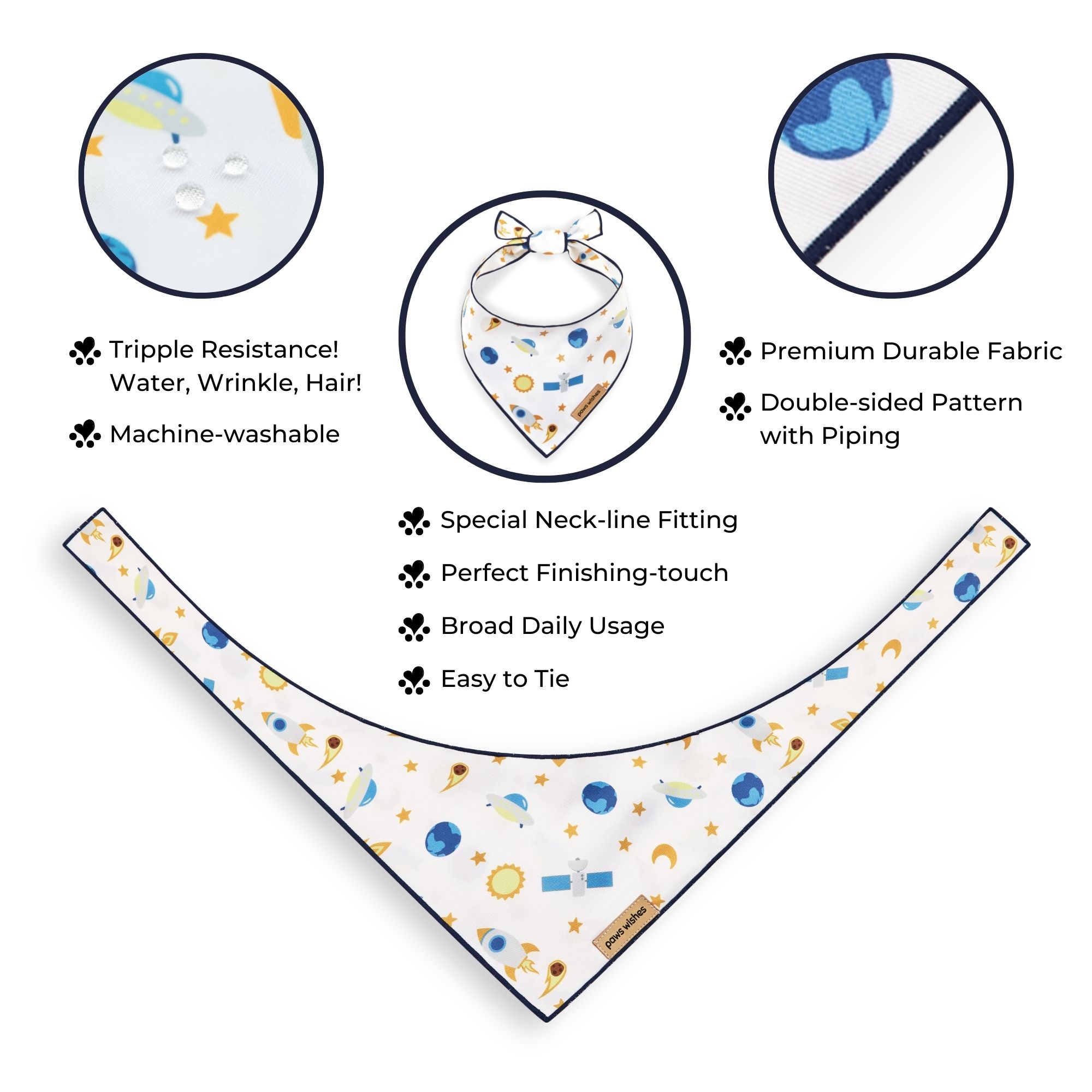 Dog Bandana Rocket and Satellite